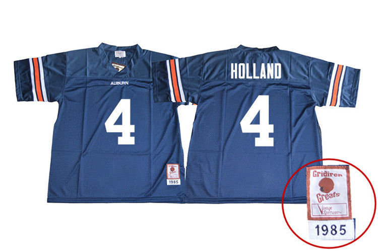 1985 Throwback Youth #4 Jeff Holland Auburn Tigers College Football Jerseys Sale-Navy